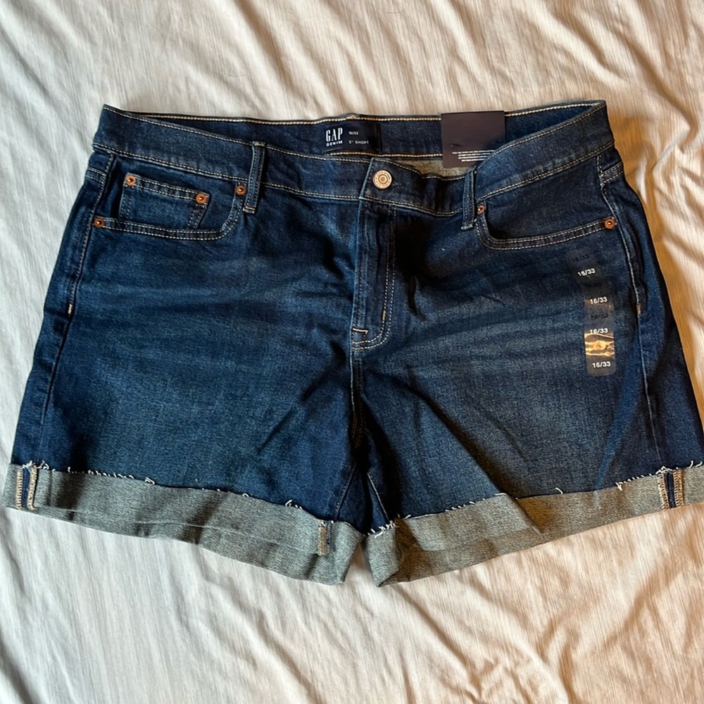 NEW Gap Size 16 blue jean shorts 5 pocket